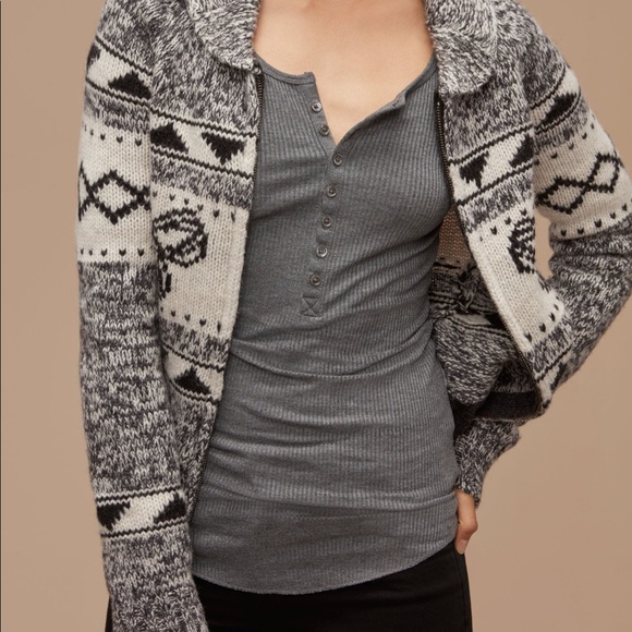 TNA Sea to Sky Sweater 100% Lamb’s Wool Grey - Picture 3 of 7